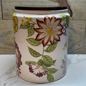 Cookie Jar Storage Container with Wooden Lid in Zinnia Floral Print Dash of That
